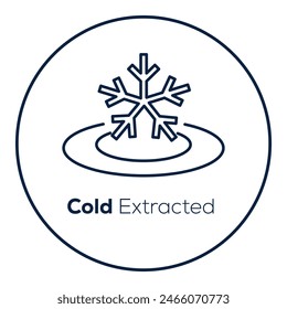 Symbolize the purity and freshness of products obtained through the cold extraction process with a dedicated icon, highlighting the method's benefits.