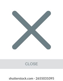 Symbolizes closing a window, tab, or dialog box.