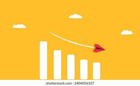 symbolizes market crash and economic decline.project progress concept.stock market,investment market,capital market growth,decline chart.