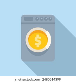 Symbolizing the concept of money laundering using a washing machine as a metaphor