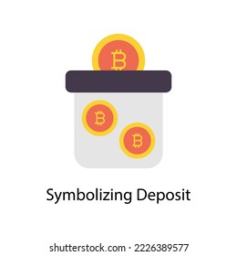 Simbolizando Iconos planos vectoriales de depósito. Ilustración de acciones simple