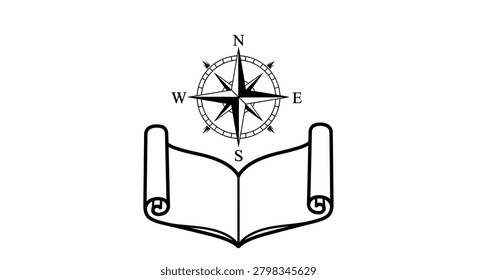 Symbolizing exploration and knowledge, this graphic is perfect for libraries, travel guides, schools, and self-discovery concepts.