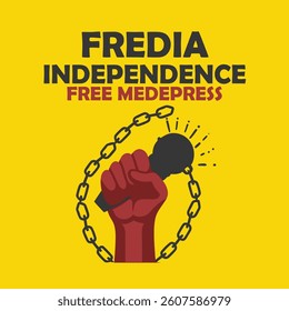 Symbolizing the fight for freedom of the press, with a chained fist breaking free.