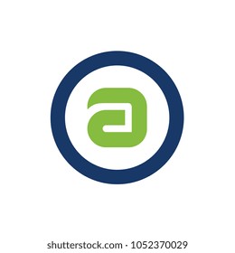 Symbols Alphabet Letter A Combined With Circles Outline, Vector Illustration Design
