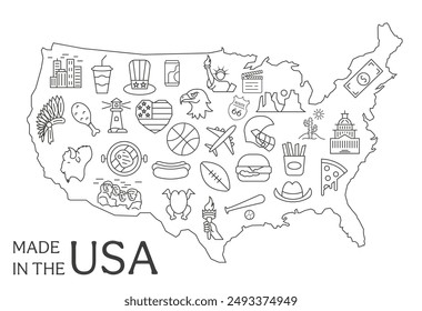 In: Symbols of America. USA-Symbole. In: United States of America Elemente Illustration. EPS 10.