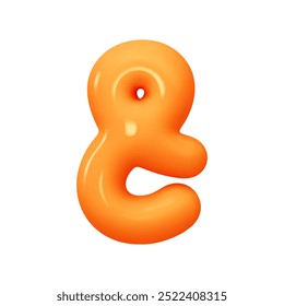 Symbols ampersand. Sign orange soft color. Realistic 3d design in cartoon balloon style. Isolated on white background. vector illustration