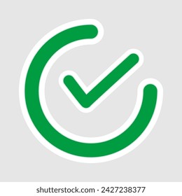 Symbols Approved and Accepted checkmark isolated on white background