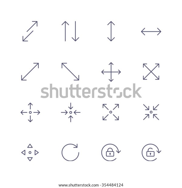 Symbols Arrows Icons Stock Vector (Royalty Free) 354484124 | Shutterstock