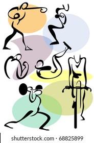 Symbols of athletic exercises in the gym