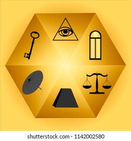 Symbols for attracting wealth, luck, prosperity. The first group of characters is Higher.