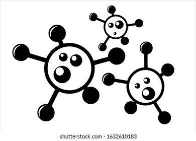 Symbols of bacteria and virus. Vector virus. Virus isolate on a white background. Viral bacteria.