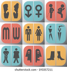 Symbols Bathroom.Vector illustration.