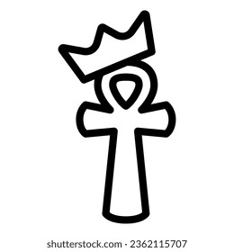 Symbols Black lives matter unity line icon, Black lives matter concept, BLM sign cross with crown on white background, Anti racism symbol in outline style for mobile, web. Vector graphics