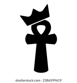 Symbols Black lives matter unity solid icon, Black lives matter concept, BLM sign cross with crown on white background, Anti racism symbol in glyph style for mobile, web. Vector graphics