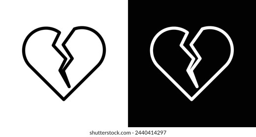 Symbols of Broken Hearts and Emotional Turmoil. Relationship End and Heartache Icons
