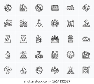 symbols of building, industrial, solar, oil and business