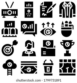 symbols of business vector icons set