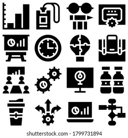 symbols of business vector icons set