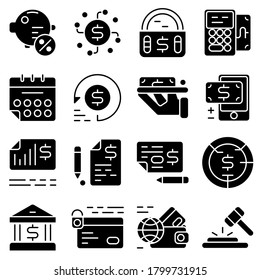 symbols of business vector icons set