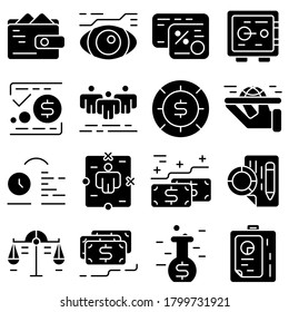 symbols of business vector icons set