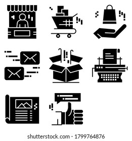 symbols of business vector icons set