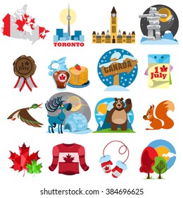 Symbols of Canada set.