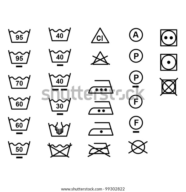 Symbols Care Clothing Stock Vector (Royalty Free) 99302822 | Shutterstock