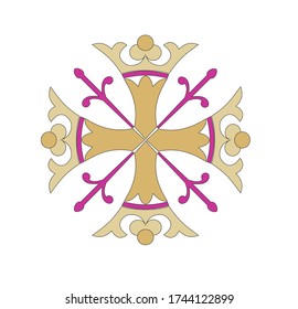 SYMBOLS OF THE CATHOLIC CHURCH, WITH CROSSES DECORATED FOR SACRED DRESSES