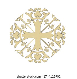 SYMBOLS OF THE CATHOLIC CHURCH, WITH CROSSES DECORATED FOR SACRED DRESSES