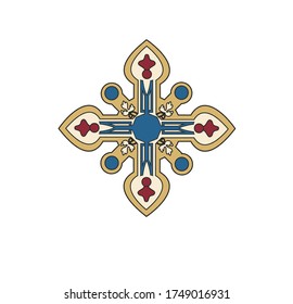 SYMBOLS OF THE CATHOLIC CHURCH, WITH CROSSES DECORATED FOR SACRED DRESSES