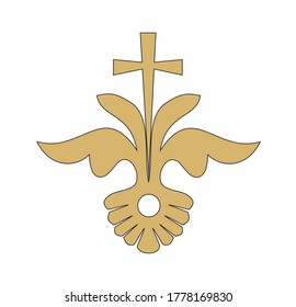 SYMBOLS OF THE CATHOLIC CHURCH, WITH CROSSES DECORATED FOR SACRED DRESSES	