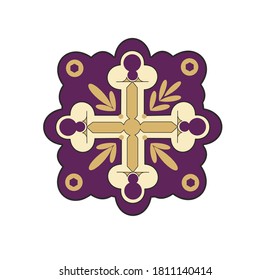 SYMBOLS OF THE CATHOLIC CHURCH, WITH CROSSES DECORATED FOR SACRED DRESSES