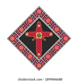 SYMBOLS OF THE CATHOLIC CHURCH, WITH CROSSES DECORATED FOR SACRED DRESSES