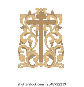 SYMBOLS OF THE CATHOLIC CHURCH, WITH CROSSES DECORATED FOR SACRED DRESSES