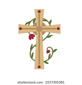 SYMBOLS OF THE CATHOLIC CHURCH, WITH CROSSES DECORATED FOR SACRED DRESSES