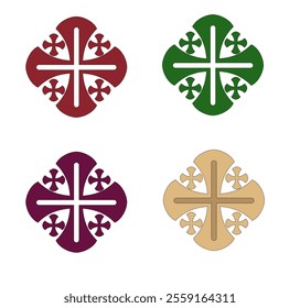 SYMBOLS OF THE CATHOLIC CHURCH, WITH CROSSES DECORATED FOR SACRED DRESSES