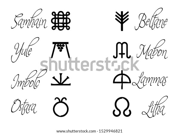 Symbols Celtic Calendar Names Celtic Solstices Stock Vector Royalty Free 1529946821