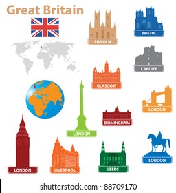 Symbols city to Great Britain. Vector illustration for you design