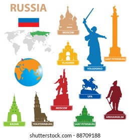 Symbols city to Russia. Vector illustration for you design