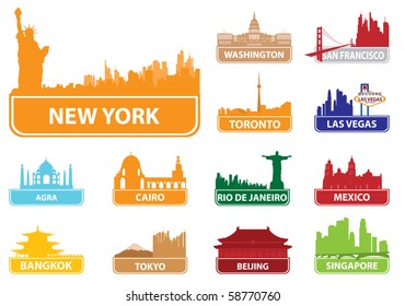 Symbols city. Vector illustration