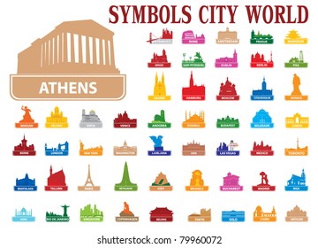 Symbols city world. Vector illustration