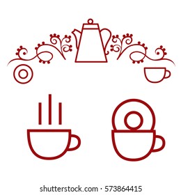 the symbols for coffee shop. Vector