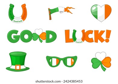 Symbols in the colors of the Irish flag for St. Patricks Day.