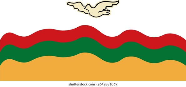 Símbolos y colores de Juneteenth en estilo doodle en Vector. Elemento para el diseño de la etiqueta engomada del cartel Anuncio decoración imprime postales