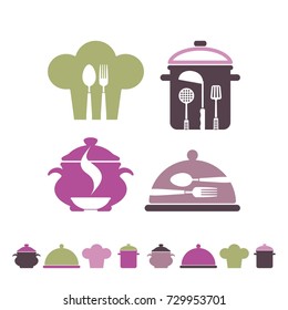 Symbols of cooking, cookery, restaurant and kitchen