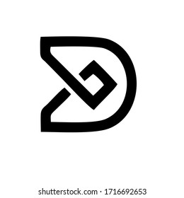Symbole D Schwarze Vektorillustration
