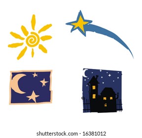 Symbols for day and the night.