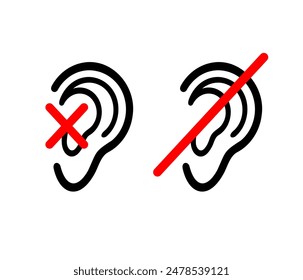 Symbols for deafness or hearing loss