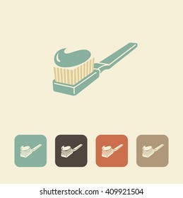 Symbols of dental care. Toothbrush and toothpaste