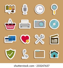 Symbols design over beige background, vector illustration.